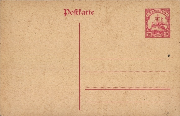 Ganzsachen Ak Deutsche Kolonien, Kamerun, 10 Pfennig