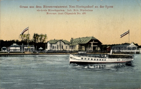 Ak Berlin Köpenick, Riesenrestaurant Neu-Heringsdorf an der Spree