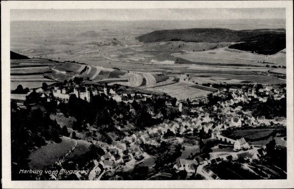Ak Harburg in Schwaben, Luftaufnahme