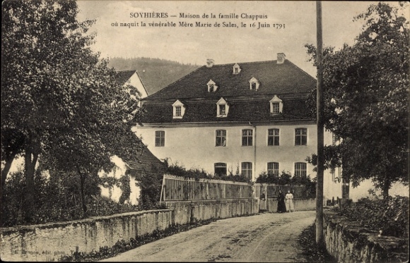 Ak Soyhières Kanton Jura, Maison de la famille Chappuis, Geburtsort von Mère Marie de Sales, 16. 