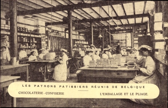 CPA Chocolaterie-Confiserie, Emballage et Pliage