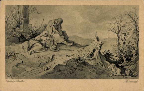 Künstler Ak Richter, L., Heimweh, Richter-Mappe