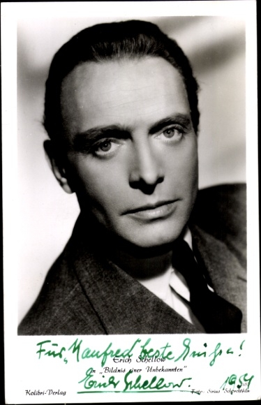 Ak Schauspieler Erich Schellow, Portrait, Autogramm
