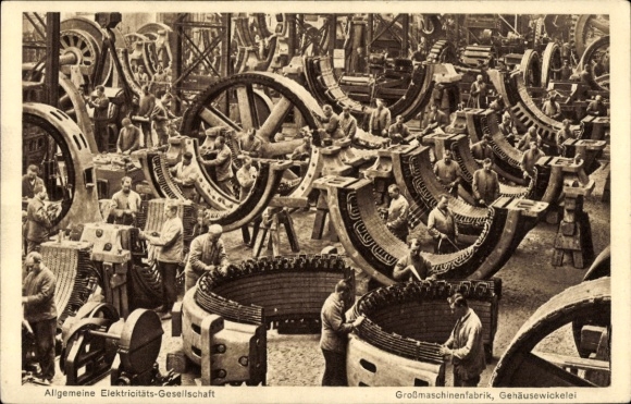 Ak Berlin Köpenick Oberschöneweide, AEG, Großmaschinenfabrik, Gehäusewickelei
