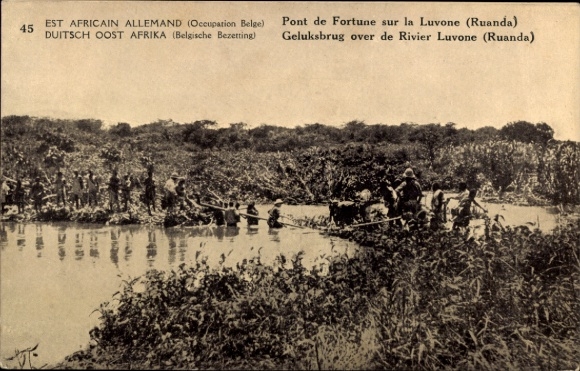 Ganzsachen CPA Rwanda, Pont de Fortune sur la Luvone