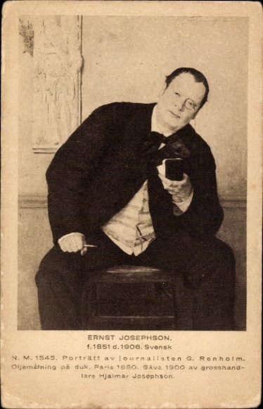 Künstler Ak Josephson, E., Porträt des Journalisten G. Renholm