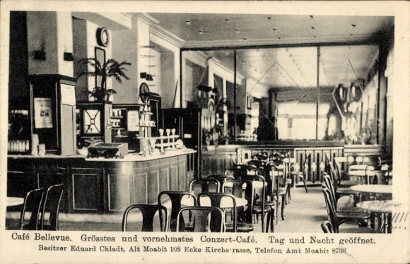 Ak Berlin Tiergarten Moabit, Cafe Bellevue, Konzert Cafe