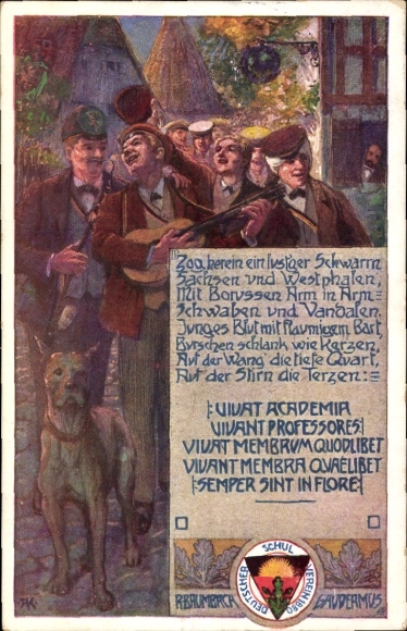 Studentika Künstler Ak Vivat Academia, Sachsen und Westphalen, mit Borussen Arm in Arm, Nr. 237