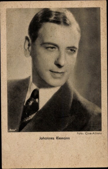 Ak Schauspieler Johannes Riemann, Portrait, Ross Verlag, Autogramm