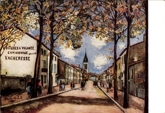 Künstler Ak Utrillo, Maurice, Anse Rhône, Straßenpartie