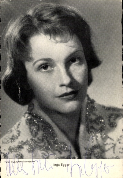 Ak Schauspielerin Inge Egger, Portrait, Autogramm