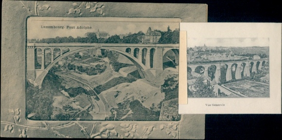 Leporello Ak Luxemburg Stadt, Pont Adolphe, Stadtpanorama