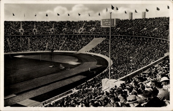 Ak Berlin, Olympische Spiele 1936, Reichssportfeld, Deutsche Kampfbahn, Olympiastadion
