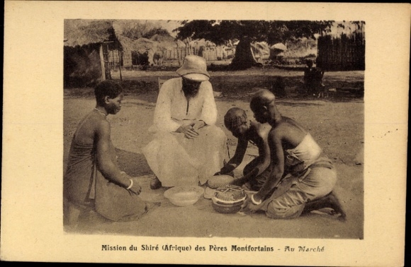 Ak Afrique, Mission du Shiré des Pères Montfortains, Au Marché