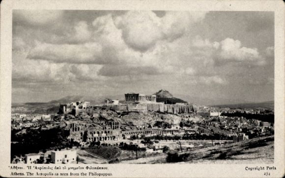 Ak Athen Griechenland, Akropolis, Philopappus,  Landschaft, 