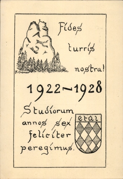 Studentika Künstler Ak Cremer, F., Wappen einer Studentenverbindung