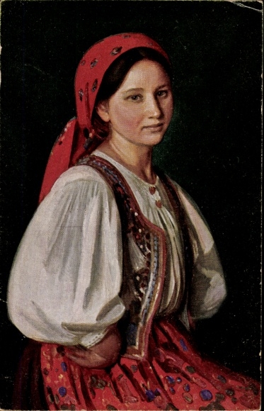 Künstler Ak Piekarski, Fl., Ein Mädchen aus der Gegend von Krakau