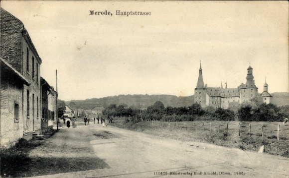 Ak Merode Langerwehe in der Eifel, Hauptstraße, Schloss