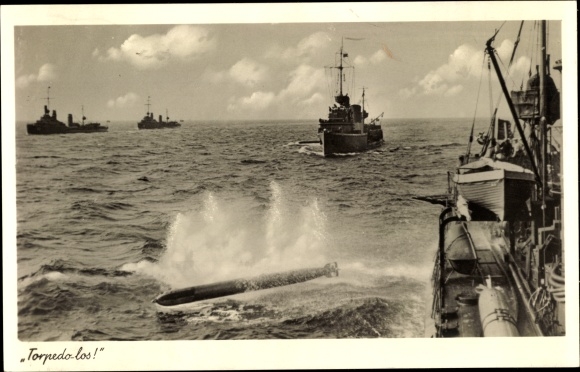 Ak Deutsche Kriegsschiffe, Torpedo los, Kriegsmarine, II. WK