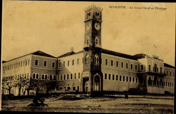 Ak Beirut Beyrouth Libanon, BEYROUTH, Le Grand Sérail, Uhrturm,  Architektur