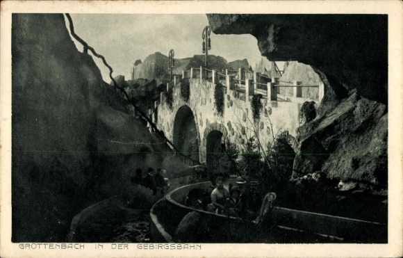 Ak Hamburg Eimsbüttel Stellingen, Vergnügungspark, Grottenbach, Gebirgsbahn