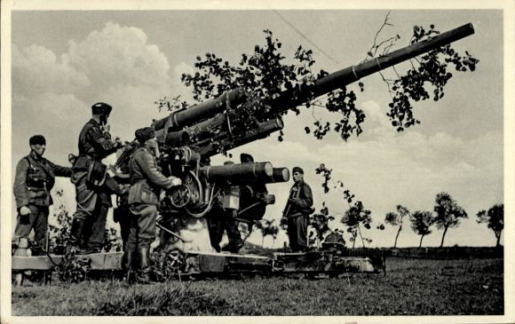 Ak Deutsche Wehrmacht, Luftwaffe, Getarnte Flak, Luftabwehr, II. WK