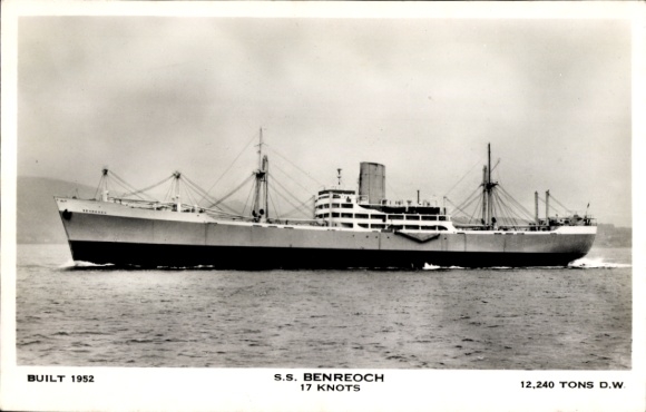 Ak Blick auf Dampfer SS Benreoch der Ben Line Steamers