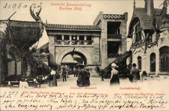 Ak Dresden, Deutsche Bauausstellung 1900, Römischer Grenzwall