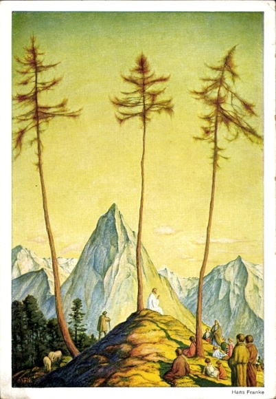 Künstler Ak Franke, Hans, Bergpredigt