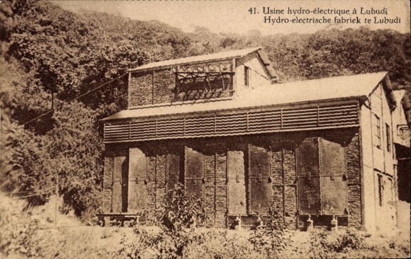 Ganzsachen CPA Lubudi Belgisch Kongo Demokratische Republik Kongo Zaire, Usine hydro-electrique