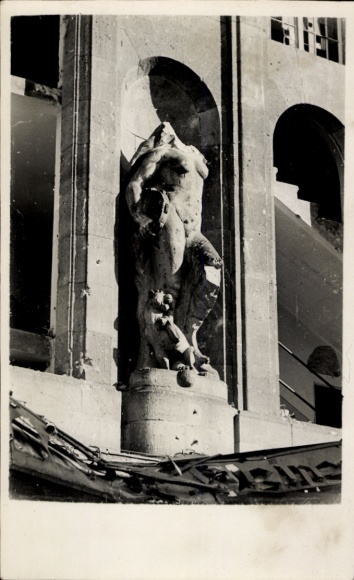 Foto Berlin Schöneberg, Theater, Nürnberger Straße, Kriegszerstörung, Plastik an der Fassade