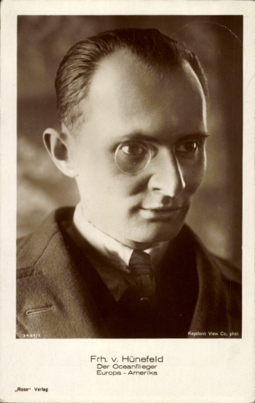 Ak Ehrenfried Günther Freiherr von Hünefeld, Ozeanflieger, Ross Verlag 3431 1