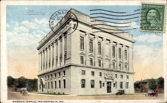 Ak Indianapolis Indiana USA, Masonic Temple, historische Architektur, Postkarte,  Indiana