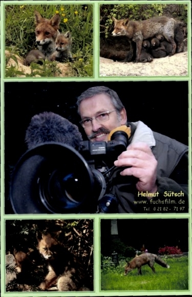 Ak Tierfilmer Helmut Sütsch, Portrait, Autogramm, Füchse