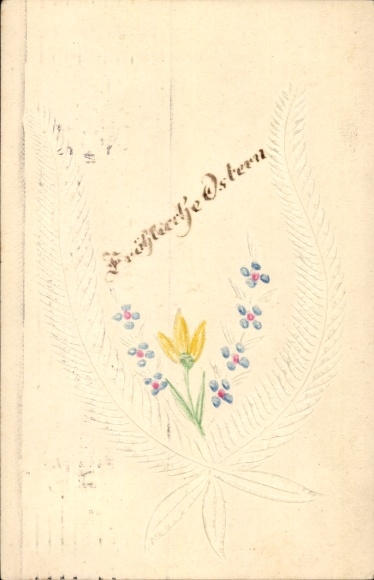Präge Ak Blumen, Kitsch, Glückwunsch Ostern