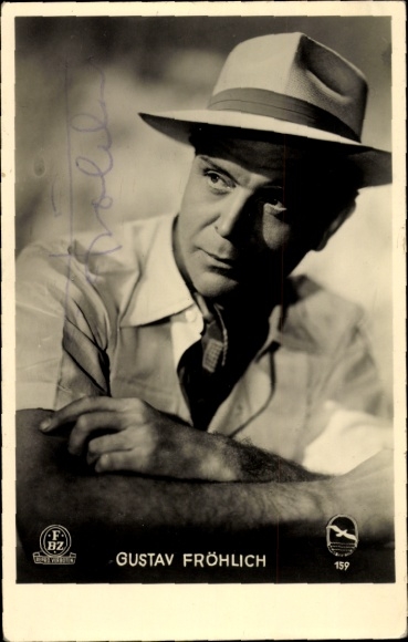 Foto Schauspieler Gustav Fröhlich, Portrait mit Hut