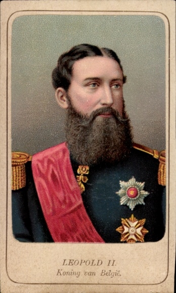 Litho König Leopold II. von Belgien