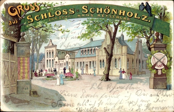 Litho Berlin Pankow Niederhohenschönhausen Schönholz, Schloss, Inh. Hans Retschlag