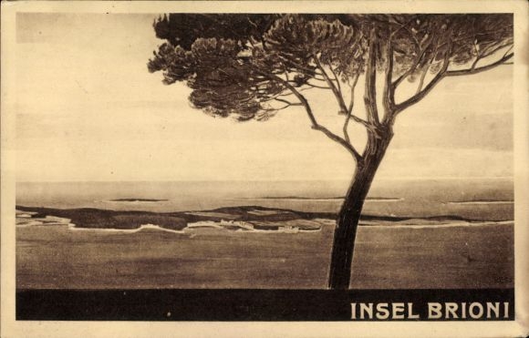 Ak Brijuni Brioni Kroatien, Blick auf die Insel