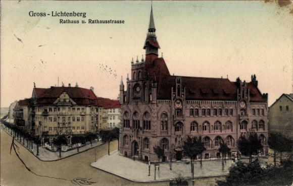 Ak Berlin Lichtenberg, Rathaus, Rathausstraße