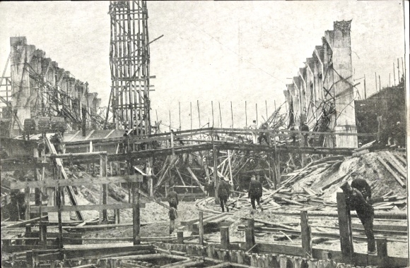 Ak Gebersdorf Nürnberg in Mittelfranken Bayern, Großkraftwerk Franken nach der Katastrophe 1912