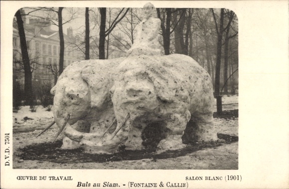 CPA Salon Blanc 1901, Buls au Siam