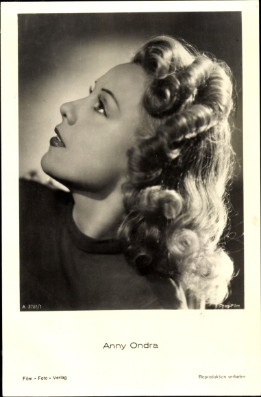 Ak Schauspielerin Anny Ondra, Portrait im Profil, Frau von Max Schmeling