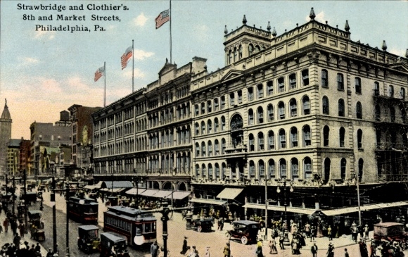 Ak Philadelphia Pennsylvania USA, Strawbridge and Clothier's, 8th and Market Street