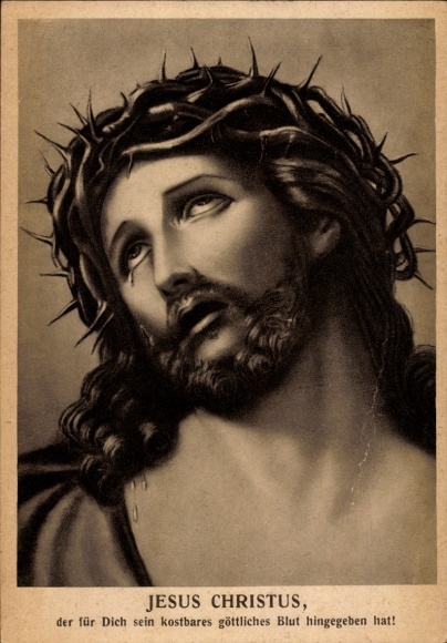 Ak Amberg in der Oberpfalz Bayern, Katholischer Kirchen- und Kinderheimbau hl. Dreifaltigkeit, Jesus