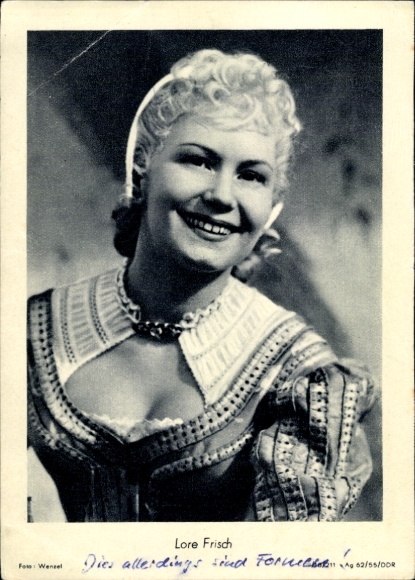 Ak Schauspielerin Lore Frisch, Portrait