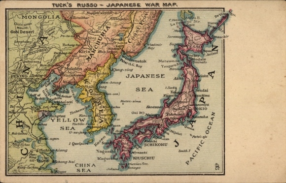 Landkarten Ak Russisch-Japanischer Krieg, Japan, China, Mandschurei, Korea