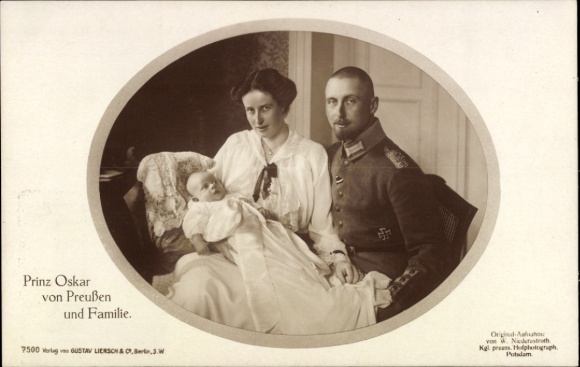 Ak Oskar Prinz von Preußen und Familie, Portrait, Liersch 7500
