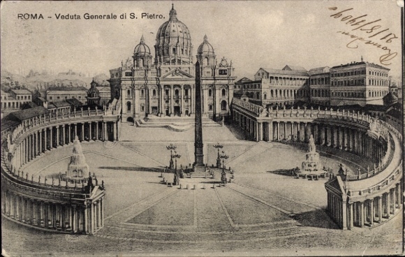 Ak Vatikan Rom Lazio, Petersdom, Petersplatz
