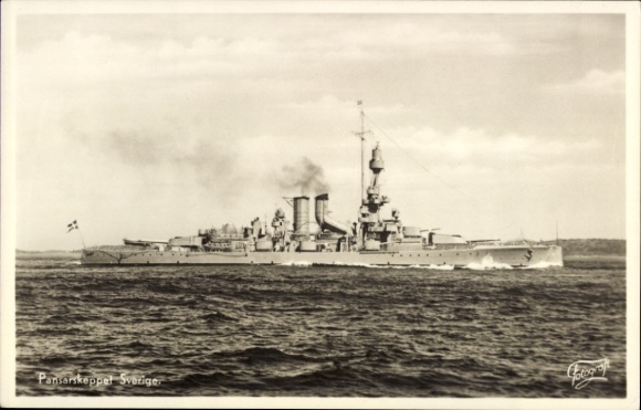 Ak Schwedisches Kriegsschiff, Panzerschiff Sverige